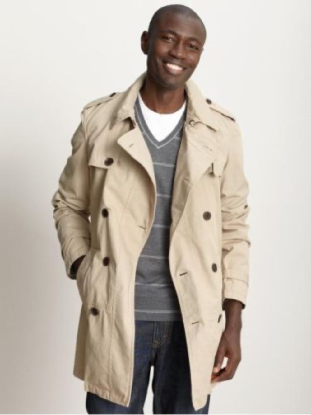 2010 BANANA REPUBLIC HERITAGE 100% COTTON TRENCH JACKET/ COAT L